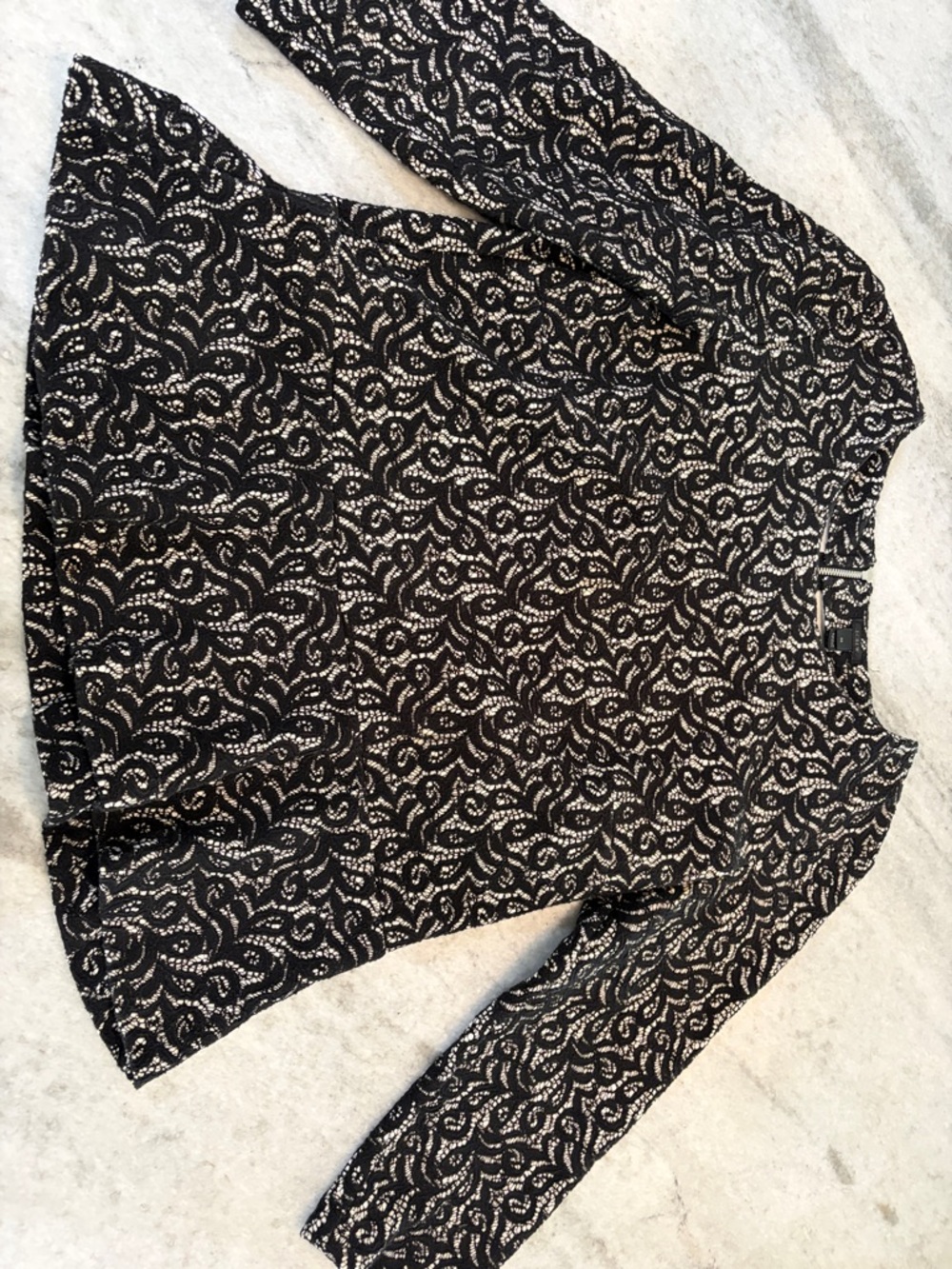 J. Crew Black Lace Overlay Top
